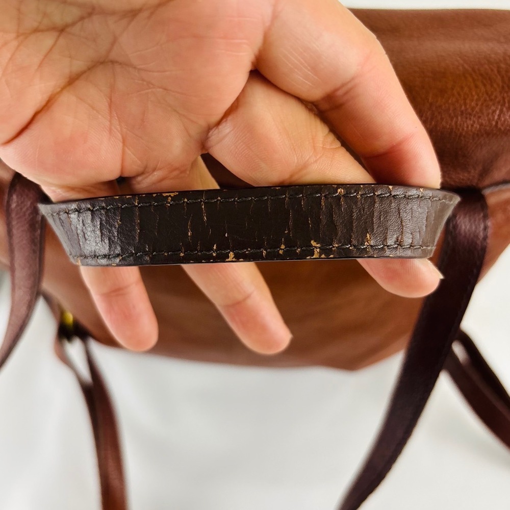 Fossil Claire Brandy Brown Leather Backpack Adjustable Straps - Picture 9 of 14